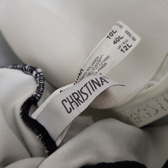 Christina Black and White Swimsuit Size 10 Medium Beach Pool Party Cruise - Picture 9 of 9